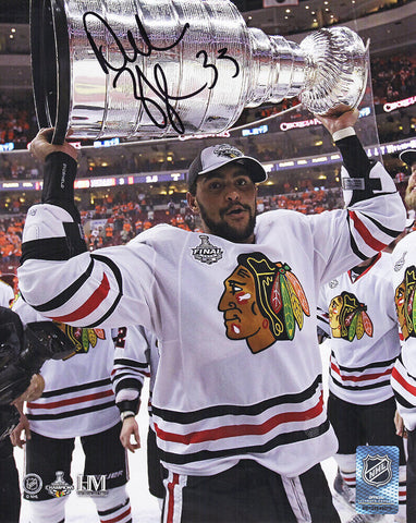 Dustin Byfuglien Signed Blackhawks 2010 SC Holding Trophy 8x10 Photo - (SS COA)