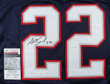 Asante Samuel Sr. Signed New England Jersey (JSA COA) Patriots 2xSuper Bowl DB