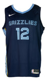 Ja Morant Signed Blue Nike Memphis Grizzlies Swingman Basketball Jersey JSA