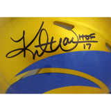 Kurt Warner Autographed/Signed St Louis Rams Flash Mini Helmet HOF Beckett 46854