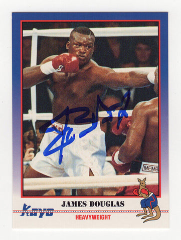 James Buster Douglas Signed 1991 Kayo Boxing Trading Card #31 - (SCHWARTZ COA)