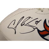 Champ Bailey Autographed/Signed Denver Broncos White Logo Football Beckett 48645