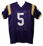 Derrius Guice Autographed/Signed LSU Tigers XL Purple Jersey JSA 21988