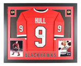 Bobby Hull Chicago Signed Framed Red Hockey Jersey BAS