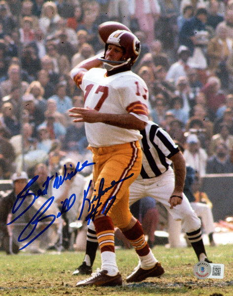 Billy Kilmer Signed Washington Redskins 8x10 Photo Best Wishes BAS 46270