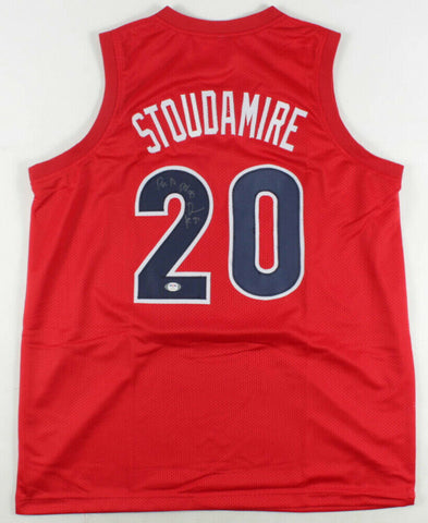 Damon Stoudamire Signed Arizona Jersey Inscribed "PAC 10" & "POY 95" (PSA COA)