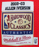 76ers Allen Iverson Signed Red 2002-03 M&N HWC Authentic Jersey BAS Witnessed