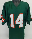 Vinny Testaverde Signed Miami Hurricanes Green Jersey (JSA COA) 2xPro Bowl QB