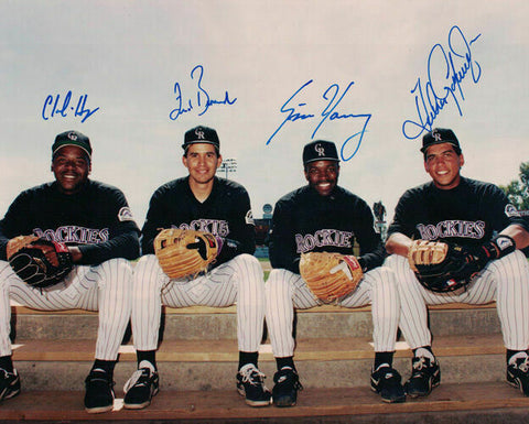 Colorado Rockies 1993 Starting Infield Autographed 8x10 Photo 4 Sigs 19888