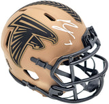 BIJAN ROBINSON AUTOGRAPHED FALCONS SALUTE TO SERVICE MINI HELMET BECKETT 230235