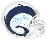 Eric Dickerson Autographed Los Angeles Rams F/S Flat White Helmet HOF BAS 28121