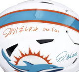 Jaylen Waddle Autographed "Go Fins" Authentic Speed Flex Helmet Fanatics LE 17