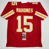 Autographed/Signed Patrick Mahomes Kansas City Red Football Jersey JSA COA