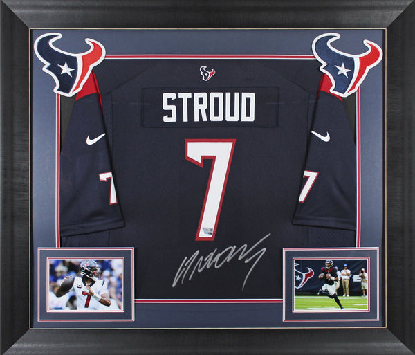 Texans C.J. Stroud Authentic Signed Navy Blue Nike Game Framed Jersey Fanatics