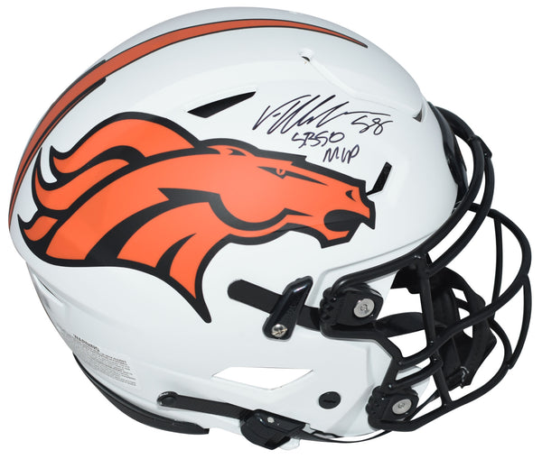 VON MILLER SIGNED DENVER BRONCOS LUNAR AUTHENTIC SPEEDFLEX HELMET W/ SB 50 MVP