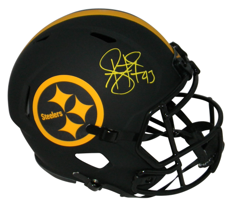 TROY POLAMALU SIGNED PITTSBURGH STEELERS ECLIPSE FULL SIZE SPEED HELMET BECKETT