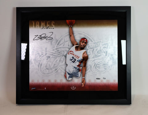 Lebron James Cleveland Cavaliers Autographed 16x20 Signature Slams Photo Framed