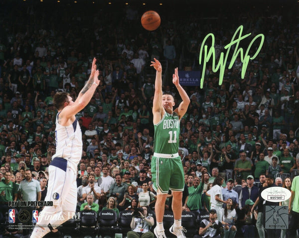 Payton Pritchard Boston Celtics Signed NBA Finals Half Court Shot 16x20 JSA