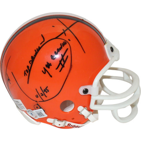 Hanford Dixon Signed "Twice" Browns VSR4 Replica Mini Helmet BAS 44186