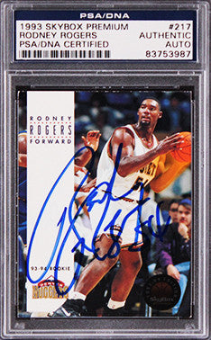 Nuggets Rodney Rogers Authentic Signed 1993 Skybox Premium #217 Card PSA Slab