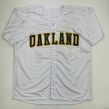 Autographed/Signed Rollie Fingers Oakland White Baseball Jersey JSA COA