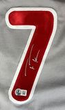 Trea Turner Philadelphia Signed Gray Baseball Jersey BAS ITP