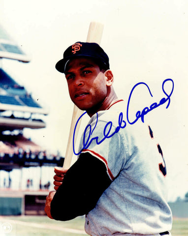 Orlando Cepeda Signed San Francisco Giants Bat Pose 8x10 Photo - SCHWARTZ