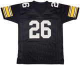 STEELERS ROD WOODSON AUTOGRAPHED BLACK JERSEY "HOF 09" BECKETT WITNESS 229997