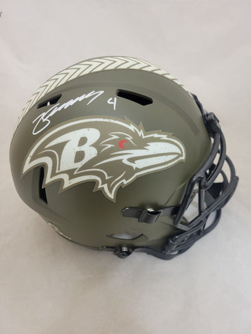 ZAY FLOWERS SIGNED BALTIMORE RAVENS F/S STS SPEED REP HELMET BECKETT QR