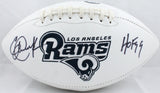 Eric Dickerson Signed Los Angeles Rams Logo Football w/HOF- Beckett W Auth