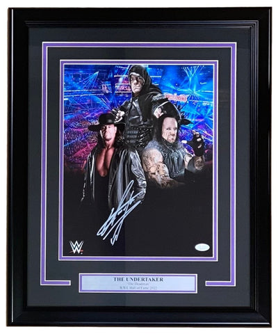 The Undertaker Signed Framed 11x14 WWE Collage Photo JSA