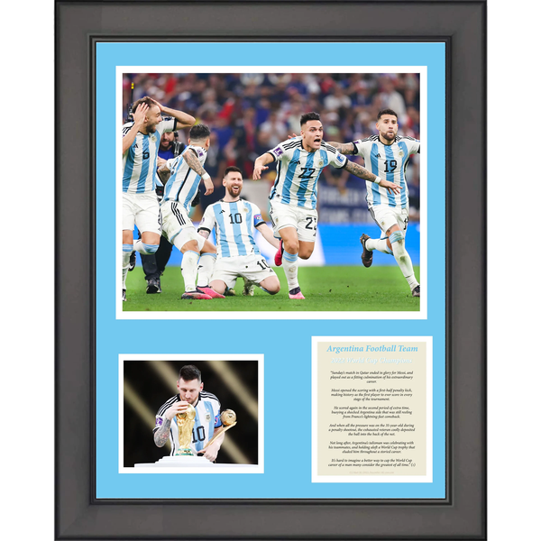 Framed Argentina 2022 World Cup Champions 12"x15" Soccer Futbol Photo Collage