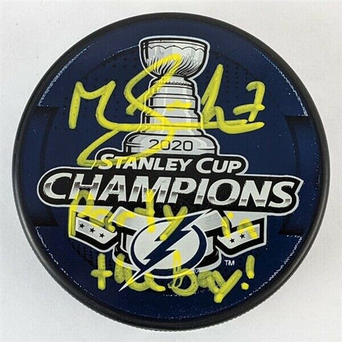 Mathieu Joseph "Party in the Bay" Signed Tampa Bay Lightning Hockey Puck JSA COA