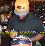 Denver Broncos SB 50 Defense Signed Speed Proline Helmet 10 Sigs JSA 19039