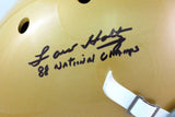 Lou Holtz Autographed Notre Dame Schutt F/S Helmet w/ NAT- Beckett W *Black