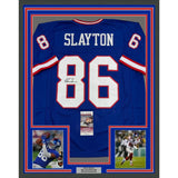 Framed Autographed/Signed Darius Slayton 35x39 New York Retro Jersey JSA COA