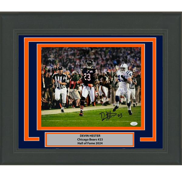 Framed Autographed/Signed Devin Hester Chicago Bears 11x14 Photo JSA COA #2