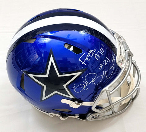 Ezekiel Elliott Signed Dallas Cowboys Flash Authentic Helmet W/ Feed Me Beckett