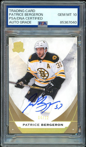 2015-16 UD The Cup Gold Spectrum #/12 Patrice Bergeron PSA/DNA Auto GEM MINT 10