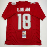 Autographed/Signed B.J. BJ Ojulari Arizona Red Football Jersey JSA COA