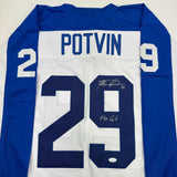 Autographed/Signed Felix Potvin The Cat Toronto White Hockey Jersey JSA COA