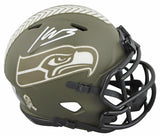 Seahawks Kenneth Walker III Signed STS Speed Mini Helmet W/ Case BAS Witnessed