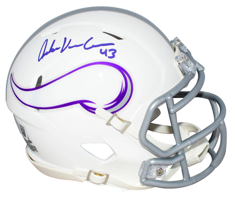 ANDREW VAN GINKEL SIGNED MINNESOTA VIKINGS 2024 WHITE SPEED MINI HELMET BECKETT