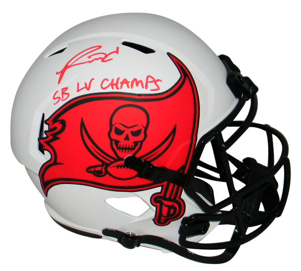 RONALD JONES SIGNED TAMPA BAY BUCCANEERS FULL SIZE LUNAR HELMET W/ SB LV CHAMPS