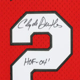 CLYDE DREXLER Autographed "HOF '04" Trail Blazers Red Jersey FANATICS