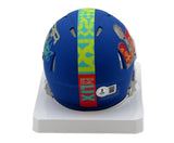 Big Dom DiSandro Signed/Auto Blue Super Bowl LIX Mini Helmet Eagles BAS 192766