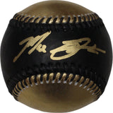 Max Scherzer Autographed/Signed Texas Rangers OML Black Gold Baseball FAN 46882