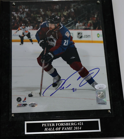 Peter Forsberg Autographed 8x10 Photo with Plaque