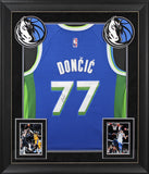 Mavericks Luka Doncic Authentic Signed Blue Nike Framed Jersey JSA #YY45415