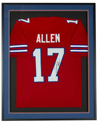 Josh Allen Signed Framed Custom Red Pro Style Football Jersey BAS ITP